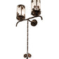 Meyda Lighting Blue Oak 20" 2-Light Hanna Copper & Cimarron Bronze Wall Sconce With Frosted Seeded Shade Glass
