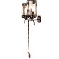 Meyda Lighting Blue Oak 20" 2-Light Hanna Copper & Cimarron Bronze Wall Sconce With Frosted Seeded Shade Glass