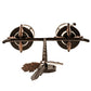 Meyda Lighting Blue Oak 20" 2-Light Hanna Copper & Cimarron Bronze Wall Sconce With Frosted Seeded Shade Glass