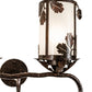Meyda Lighting Blue Oak 20" 2-Light Hanna Copper & Cimarron Bronze Wall Sconce With Frosted Seeded Shade Glass