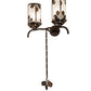Meyda Lighting Blue Oak 20" 2-Light Hanna Copper & Cimarron Bronze Wall Sconce With Frosted Seeded Shade Glass