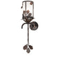 Meyda Lighting Blue Oak 7" Hanna Copper & Cimarron Bronze Wall Sconce With Frosted Seeded Shade Glass