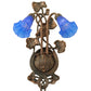 Meyda Lighting Blue Pond Lily 11" 2-Light Mahogany Bronze Wall Sconce With Blue Shade Glass