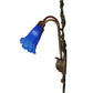 Meyda Lighting Blue Pond Lily 11" 2-Light Mahogany Bronze Wall Sconce With Blue Shade Glass