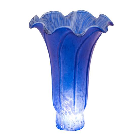 Meyda Lighting Blue Pond Lily 4" Blue Shade Glass