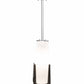 Meyda Lighting Blumenklaue 8"W x 30"H Brushed Nickel Mini Pendant Light With White Shade Glass