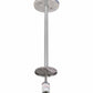 Meyda Lighting Blumenklaue 8"W x 30"H Brushed Nickel Mini Pendant Light With White Shade Glass