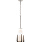Meyda Lighting Blumenklaue 8"W x 88"H Brushed Nickel Mini Pendant Light With White Shade Glass