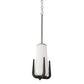 Meyda Lighting Blumenklaue 8"W x 88"H Brushed Nickel Mini Pendant Light With White Shade Glass