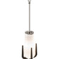 Meyda Lighting Blumenklaue 8"W x 88"H Brushed Nickel Mini Pendant Light With White Shade Glass