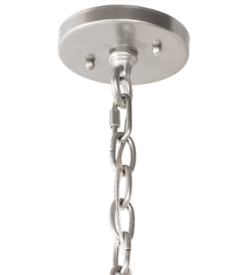 Meyda Lighting Blumenklaue 8"W x 88"H Brushed Nickel Mini Pendant Light With White Shade Glass