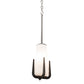 Meyda Lighting Blumenklaue 8"W x 88"H Brushed Nickel Mini Pendant Light With White Shade Glass