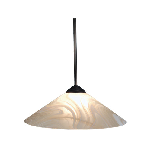 Meyda Lighting Blush Swirl 18" Craftsman Brown Pendant Light With Pink & Peach Shade Glass