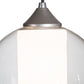 Meyda Lighting Bola 10" Brushed Nickel Cilindro Pendant Light With White & Clear Shade Glass