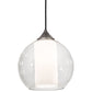 Meyda Lighting Bola 10" Brushed Nickel Cilindro Pendant Light With White & Clear Shade Glass