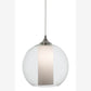 Meyda Lighting Bola 10" Craftsman Brown Pendant Light With Clear & White Shade Glass