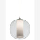 Meyda Lighting Bola 10" Craftsman Brown Pendant Light With Clear & White Shade Glass