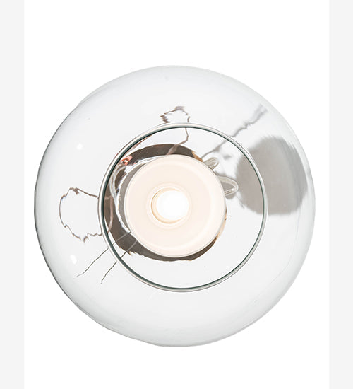 Meyda Lighting Bola 10" Craftsman Brown Pendant Light With Clear & White Shade Glass