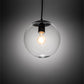 Meyda Lighting Bola 10" Flat Black Pendant Light With Clear Shade Glass