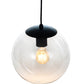 Meyda Lighting Bola 10" Flat Black Pendant Light With Clear Shade Glass