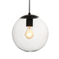 Meyda Lighting Bola 10" Flat Black Pendant Light With Clear Shade Glass