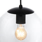 Meyda Lighting Bola 10" Flat Black Pendant Light With Clear Shade Glass