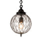 Meyda Lighting Bola 10" Solar Black Diamant Pendant Light With Clear Globe Shade Glass
