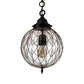 Meyda Lighting Bola 10" Solar Black Diamant Pendant Light With Clear Globe Shade Glass