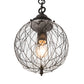 Meyda Lighting Bola 10" Solar Black Diamant Pendant Light With Clear Globe Shade Glass