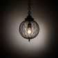 Meyda Lighting Bola 10" Solar Black Diamant Pendant Light With Clear Globe Shade Glass
