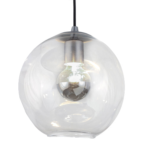 Meyda Lighting Bola 10" Sparkle Silver Drapera Pendant Light With Clear Shade Glass