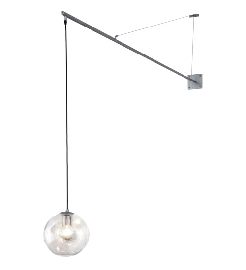 Meyda Lighting Bola 10" Sparkle Silver Drapera Pendant Light With Clear Shade Glass