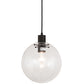Meyda Lighting Bola 10" Textured Black Pendant Light With Clear Crystal Idalight Shade Glass