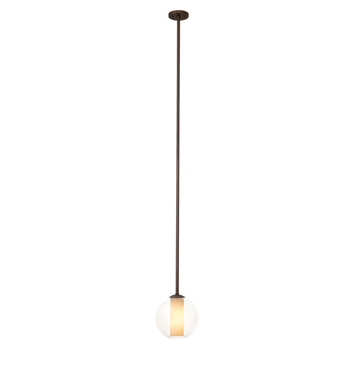Meyda Lighting Bola 10" Tyler Bronze Cilindro Pendant Light With Clear Glass & Shara Taupe Idalight Shade