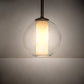 Meyda Lighting Bola 10" Tyler Bronze Cilindro Pendant Light With Clear Glass & Shara Taupe Idalight Shade
