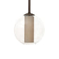 Meyda Lighting Bola 10" Tyler Bronze Cilindro Pendant Light With Clear Glass & Shara Taupe Idalight Shade