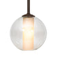 Meyda Lighting Bola 10" Tyler Bronze Cilindro Pendant Light With Clear Glass & Shara Taupe Idalight Shade