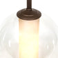 Meyda Lighting Bola 10" Tyler Bronze Cilindro Pendant Light With Clear Glass & Shara Taupe Idalight Shade