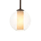 Meyda Lighting Bola 10" Tyler Bronze Cilindro Pendant Light With Clear Glass & Shara Taupe Idalight Shade