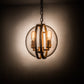 Meyda Lighting Bola 11" 2-Light Brass Tint Cupla Pendant Light With Crystal Idalight Shade