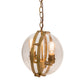 Meyda Lighting Bola 11" 2-Light Brass Tint Cupla Pendant Light With Crystal Idalight Shade