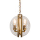Meyda Lighting Bola 11" 2-Light Brass Tint Cupla Pendant Light With Crystal Idalight Shade