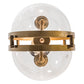 Meyda Lighting Bola 11" 2-Light Brass Tint Cupla Pendant Light With Crystal Idalight Shade