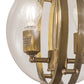 Meyda Lighting Bola 11" 2-Light Brass Tint Cupla Pendant Light With Crystal Idalight Shade