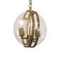 Meyda Lighting Bola 11" 2-Light Brass Tint Cupla Pendant Light With Crystal Idalight Shade