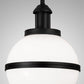 Meyda Lighting Bola 12" Black Textured Equator Pendant Light With White Statuario Idalight Shade