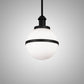 Meyda Lighting Bola 12" Black Textured Equator Pendant Light With White Statuario Idalight Shade