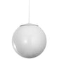 Meyda Lighting Bola 12" Gloss White Pendant Light With White Shade Glass