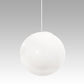 Meyda Lighting Bola 12" Gloss White Pendant Light With White Shade Glass