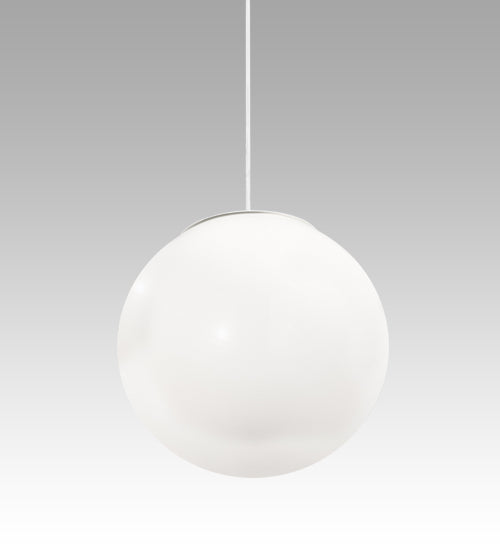 Meyda Lighting Bola 12" Gloss White Pendant Light With White Shade Glass